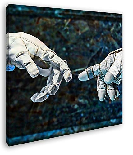 deyoli berührende Finger von Robonauten im Format: 70x70 Effekt: Zeichnung als Leinwandbild, Motiv fertig gerahmt auf Echtholzrahmen, Hochwertiger Digitaldruck mit Rahmen, Kein Poster oder Plakat