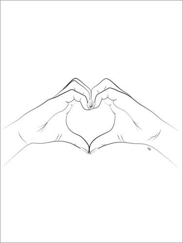 Posterlounge Leinwandbild 100 x 130 cm: Herz-Symbol von Martina Illustration - fertiges Wandbild, Bild auf Keilrahmen, Fertigbild auf echter Leinwand, Leinwanddruck