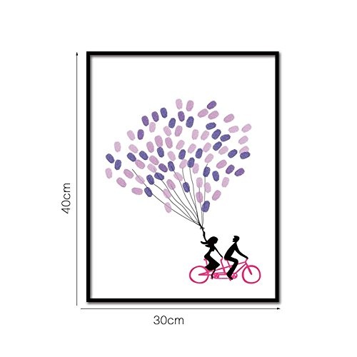 MINRAN DECOR A 30 * 40cm einfache und kreative Dekoration Doppelfahrrad DIY Finger Graffiti Dekorative Art Geschenk Dekoration FPBD007, 30 * 40cm