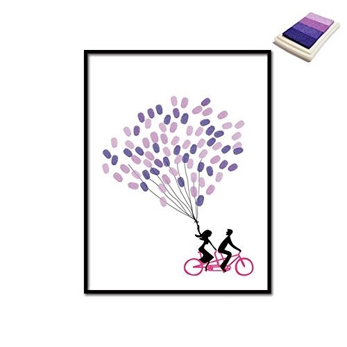 MINRAN DECOR A 30 * 40cm einfache und kreative Dekoration Doppelfahrrad DIY Finger Graffiti Dekorative Art Geschenk Dekoration FPBD007, 30 * 40cm