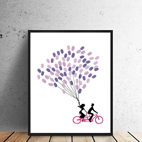 MINRAN DECOR A 30 * 40cm einfache und kreative Dekoration Doppelfahrrad DIY Finger Graffiti Dekorative Art Geschenk Dekoration FPBD007, 30 * 40cm