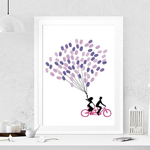 MINRAN DECOR A 30 * 40cm einfache und kreative Dekoration Doppelfahrrad DIY Finger Graffiti Dekorative Art Geschenk Dekoration FPBD007, 30 * 40cm