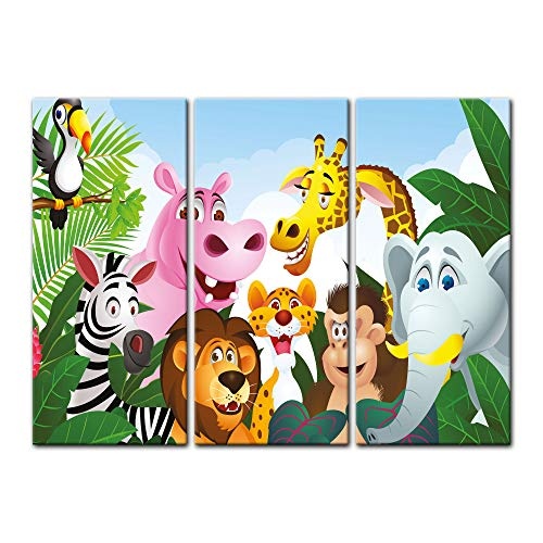 Wandbild - Kinderbild Dschungeltiere Cartoon III - Bild...
