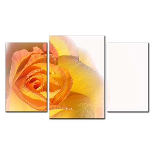 Wandbild - Gelbe Rose - Bild auf Leinwand - 100x60 cm...