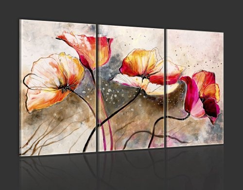 murando - Bilder 120x80 cm Vlies Leinwandbild 3 Teilig Kunstdruck modern Wandbilder XXL Wanddekoration Design Wand Bild - Blumen 22353