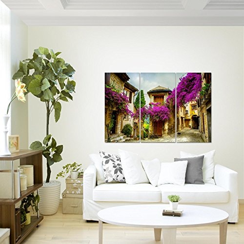 Runa Art Bilder Italien Blumen Wandbild 120 x 80 cm Vlies...
