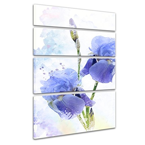 Keilrahmenbild - Aquarell - Iris Blumen - Bild auf...