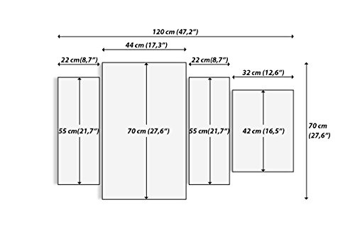 Bild auf Leinwand - Leinwandbilder - Vier Teile - Breite: 120cm, Höhe: 70cm - Bildnummer 3551 - vierteilig - mehrteilig - zum Aufhängen bereit - Bilder - Kunstdruck - DL120x70-3551