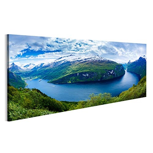 Bild Bilder auf Leinwand Geiranger Fjord schöne Natur Norwegen Wandbild, Poster, Leinwandbild NCG