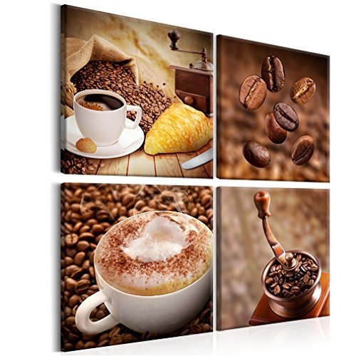 decomonkey Bilder Kaffee Coffee 40x40 cm 4 Teilig...