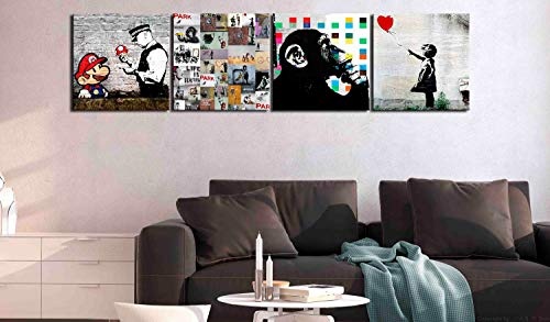 murando - Bilder Banksy 40x40 cm - Vlies Leinwandbild - 4...