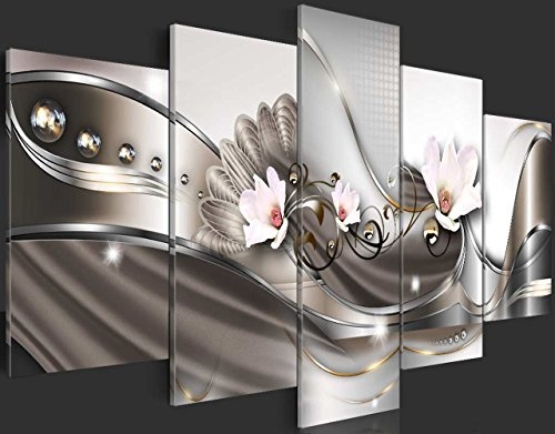 murando - Bilder 200x100 cm Vlies Leinwandbild 5 TLG Kunstdruck modern Wandbilder XXL Wanddekoration Design Wand Bild - Blumen Orchidee Abstrakt b-A-0073-b-p