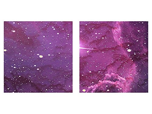 Bilder Galaxy Sterne Wandbild 200 x 100 cm Vlies - Leinwand Bild XXL Format Wandbilder Wohnzimmer Wohnung Deko Kunstdrucke Violett 4 Teilig - MADE IN GERMANY - Fertig zum Aufhängen 612441a
