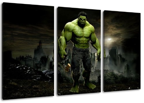 Dark Hulk Motiv, 3-teilig auf Leinwand (Gesamtformat:...