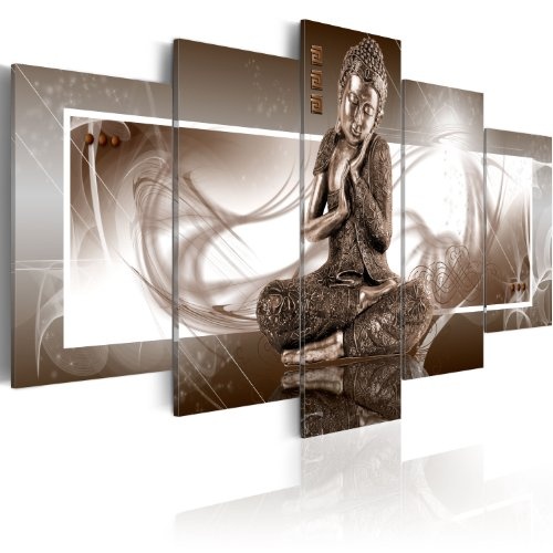 murando Bilder 200x100 cm - Leinwandbilder - Fertig Aufgespannt - Vlies Leinwand - 5 Teilig - Wandbilder XXL - Kunstdrucke - Wandbild - Buddha 020113-266