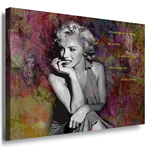 Julia-art Leinwandbilder - Marilyn Monroe Hollywood Legend Bild 1 teilig - 120 mal 80 cm Leinwand auf Rahmen - sofort aufhängbar ! Wandbild XXL - Kunstdrucke QN.169-6