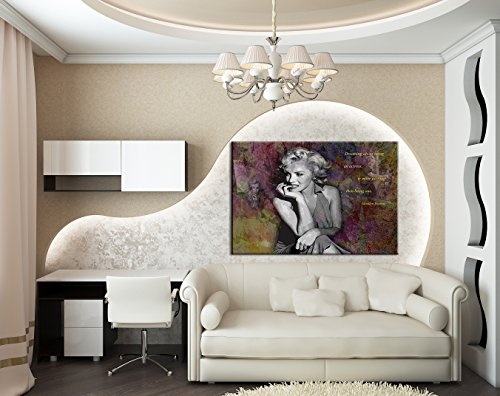 Julia-art Leinwandbilder - Marilyn Monroe Hollywood Legend Bild 1 teilig - 120 mal 80 cm Leinwand auf Rahmen - sofort aufhängbar ! Wandbild XXL - Kunstdrucke QN.169-6