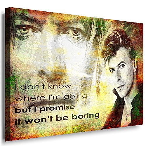 Julia-art Leinwandbilder - David Bowie Bild 1 teilig - 120 mal 80 cm Leinwand auf Rahmen - sofort aufhängbar ! Wandbild XXL - Kunstdrucke QN.55-6