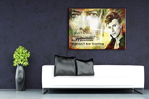 Julia-art Leinwandbilder - David Bowie Bild 1 teilig - 120 mal 80 cm Leinwand auf Rahmen - sofort aufhängbar ! Wandbild XXL - Kunstdrucke QN.55-6