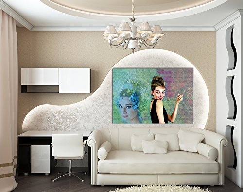 Julia-art Leinwandbilder - Audrey Hepburn Model Icon Bild...