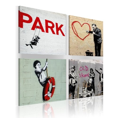 murando - Bilder 40x40 cm Vlies Leinwandbild 4 Teilig Kunstdruck modern Wandbilder XXL Wanddekoration Design Wand Bild - Banksy 020115-6