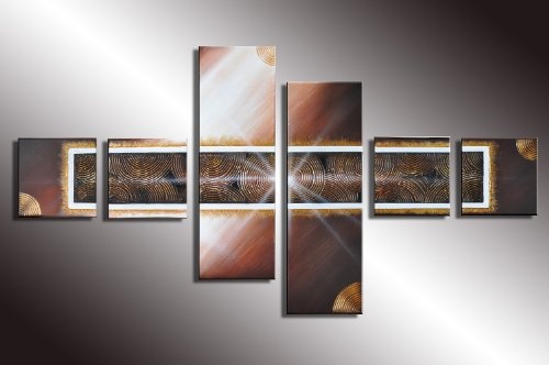 Bilderdepot24 Wandbild - Abstrakt M3 - handgemaltes Leinwandbild 120x70cm 6 teilig 370