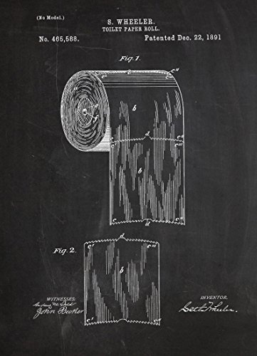 JUNIQE® Leinwandbild 30x45cm Schwarz & Weiß Retro - Design „Toilet Paper“ (Format: Hoch) - Leinwand, Bilder auf Leinwand & Leinwanddrucke von unabhängigen Künstlern - Lustige, witzige Kunst | Funny Art - entworfen von Stanley Print House