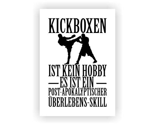 Samunshi® Kickboxen ist kein Hobby Poster Plakat Deko Jugendzimmer in 2 Größen (DIN A2 42x59,4cm weiß/schwarz)