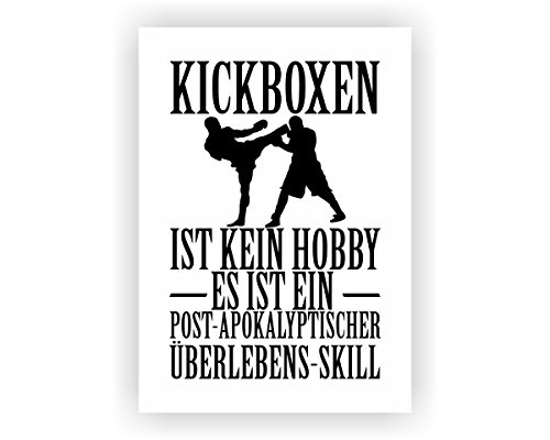 Samunshi® Kickboxen ist kein Hobby Poster Plakat Deko Jugendzimmer in 2 Größen (DIN A2 42x59,4cm weiß/schwarz)