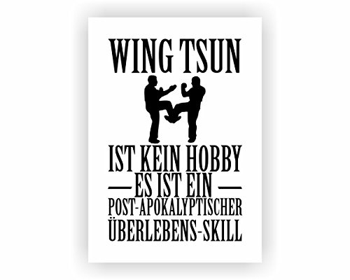 Samunshi® Wing Tsun ist kein Hobby Poster Plakat Deko Jugendzimmer in 2 Größen (DIN A2 42x59,4cm weiß/schwarz)