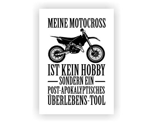 Samunshi® Meine Motocross ist kein Hobby Poster Plakat Deko Jugendzimmer in 2 Größen (DIN A1 59,4x84,1cm weiß/schwarz)