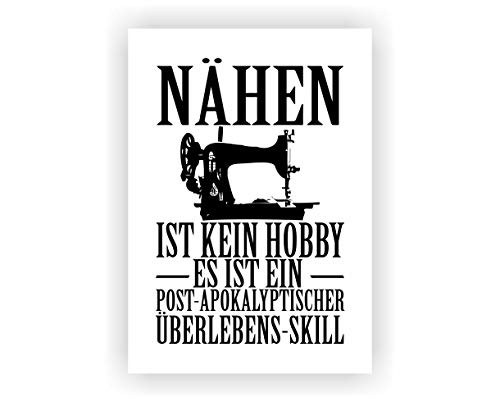 Samunshi® Nähen ist kein Hobby Poster Plakat Deko Jugendzimmer in 2 Größen (DIN A2 42x59,4cm weiß/schwarz)