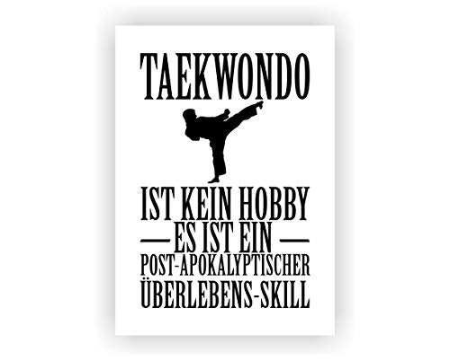 Samunshi® Taekwondo ist kein Hobby Poster Plakat Deko Jugendzimmer in 2 Größen (DIN A2 42x59,4cm weiß/schwarz)