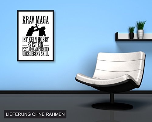 Samunshi® Krav MAGA ist kein Hobby Poster Plakat Deko Jugendzimmer in 2 Größen (DIN A2 42x59,4cm weiß/schwarz)