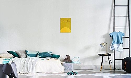 JUNIQE® Leinwandbild 30x45cm Vögel - Design "Sonnentanz" (Format: Hoch) - Leinwand, Bilder auf Leinwand & Leinwanddrucke von unabhängigen Künstlern - Kunst fürs Schlafzimmer - entworfen von Kubistika
