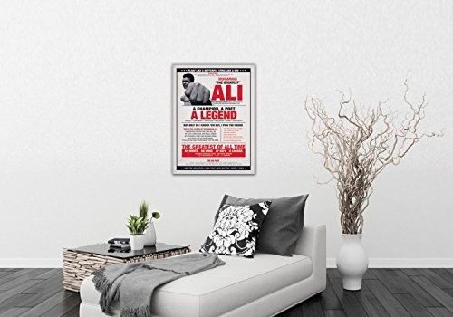 1art1 Set: Muhammad Ali, Schwebe Wie EIN Schmetterling, Stich Wie Eine Biene Poster Leinwandbild Auf Keilrahmen (80x60 cm) + 1x Aktions-Home-Deko Artikel