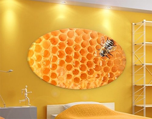Apalis Canvas Art Oval Honey Biene Leinwandbilder,...