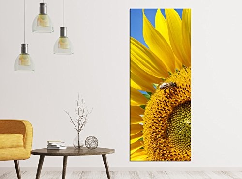 Leinwandbilder 1Tlg 40x100cm Blume Sonnenblume gelb...