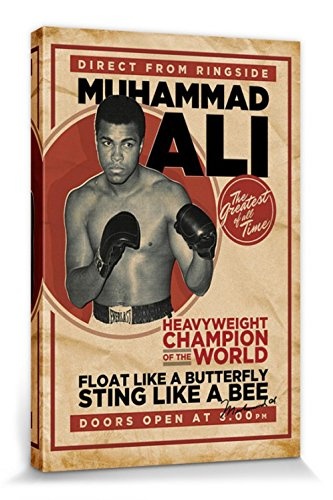 1art1 78864 Muhammad Ali - Schweb Wie EIN Schmetterling, Stich Wie Eine Biene Poster Leinwandbild Auf Keilrahmen 120 x 80 cm