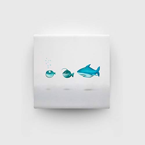 Dori´s Prints Kinderzimmer Bilder Jungs I Wanddeko & Leinwandbild Fische für Babyzimmer und Wohnzimmer I Gedruckt auf Bio Baumwolle I Wandbilder als Taufgeschenk oder für Sich selbst (Fische)