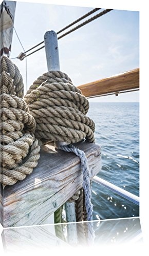 Pixxprint Tau Seil auf Schiff 60x40cm Leinwandbild...