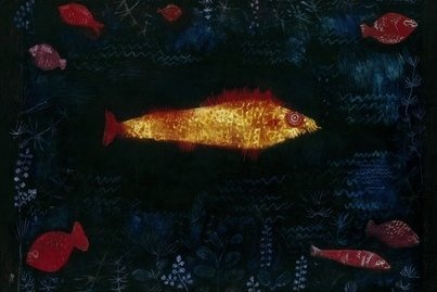 Paul Klee - Der Goldene Fisch - 1925-30x20 cm - Leinwandbild auf Keilrahmen - Wand-Bild - Kunst, Gemälde, Foto, Bild auf Leinwand - Alte Meister/Museum