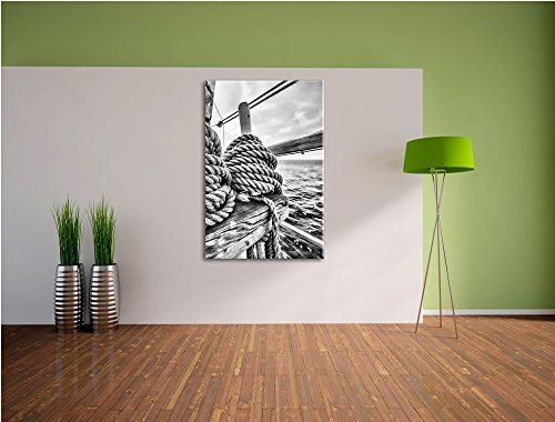 Pixxprint Tau Seil auf Schiff 120x80cm Leinwandbild Wandbild Kunstdruck