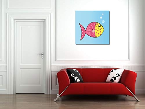 Jana Guothova - Fisch - 40x40 cm - Textil-Leinwandbild auf Keilrahmen - Wand-Bild - Kunst, Gemälde, Foto, Bild auf Leinwand - Tiere