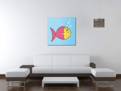 Jana Guothova - Fisch - 40x40 cm - Textil-Leinwandbild auf Keilrahmen - Wand-Bild - Kunst, Gemälde, Foto, Bild auf Leinwand - Tiere