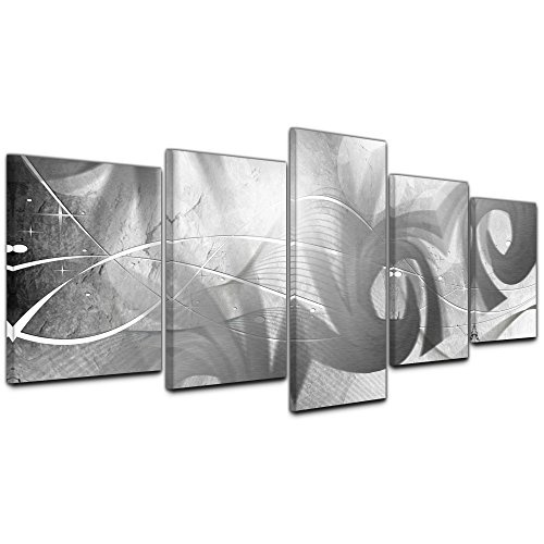 Wandbild - Abstrakte Kunst 35 - schwarz weiß - Bild auf Leinwand - 100x50 cm - 5teilig - Leinwandbilder - Urban & Graphic - Schlangen - Linien - farbig - bunt - modern