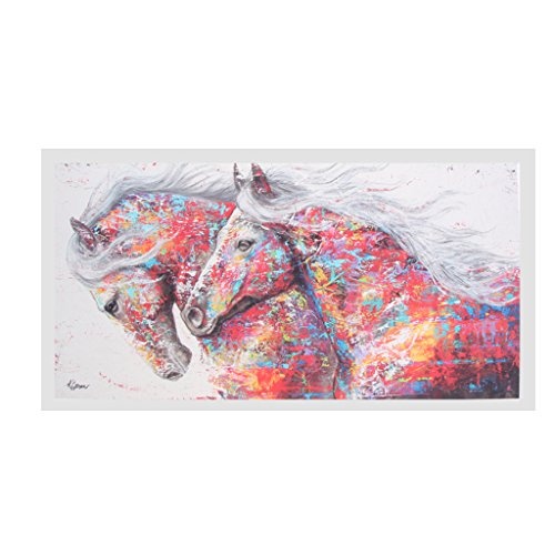 Baoblaze Moderne Kunst Ölgemälde Wandbilder Kunstdruck, Pferd-Muster - L