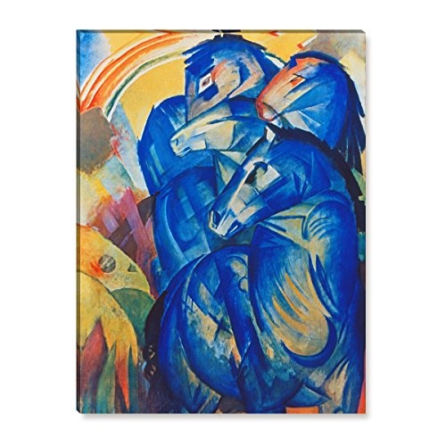 Wandkings Leinwandbilder von Franz Marc - Wähle ein Motiv & Größe: "Turm der blauen Pferde" - 30 x 40 cm