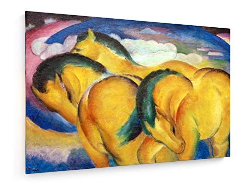 Franz Marc - Die kleinen gelben Pferde - 75x50 cm - Leinwandbild auf Keilrahmen - Wand-Bild - Kunst, Gemälde, Foto, Bild auf Leinwand - Alte Meister/Museum