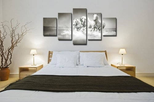 bestpricepictures 160 x 80 cm Bild auf Leinwand Pferde 5549-SCT deutsche Marke und Lager - Die Bilder/das Wandbild/der Kunstdruck ist fertig gerahmt